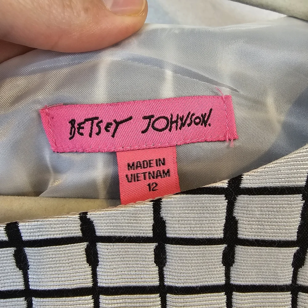 Betsey Johnson Black and White Grid Mini Dress - Picture 3 of 10